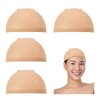 LUERMINJP Wig Cap 4 Pieces Sheer Stocking Caps for Women Nude Breathable Natural Wig Caps for Lace Front Wigs Comfortable and Skinlike