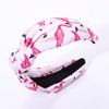 ZITULRY Knotted Headbands for Women Hawaiian Flamingo Printed Top Knot Wide Hairband Boho Pink Tropical Bird Cross Twist Turban Hair Hoop Summer Holiday Party Hair Accessory