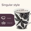 Karma Gifts 16 oz Black and White Boho Mug Dragonfly - Cute Coffee and Tea Mug - Ceramic Coffee Mugs for Women and Men