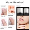 Square Nail Tips Half Cover 500Pcs Clear Acrylic Nails French Short False Nails with Box (Natural)