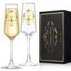 ROXBURGH 50th Wedding Anniversary Champagne Flutes Gifts Rhinestones Studded, 50th Anniversary Decorations 7 OZ Crystal Champagne Glasses Set of 2, Wedding Gifts for Couples, Parents Anniversary