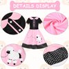 Alaiyaky 50s Costumes for Girls Kids Poodle Skirts Costume Accessory Set of 7Pcs Halloween (Pink, 130(8-9Y))