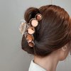 Luxshiny Rhinestone Hair Clip Crystal Jaw Hair Claw Clips No- Slip Clear Golden Blue Brown Octopus Jaw Barrettes Hair Accessories For Women Girls, Pack Of 4 Hair Clips Medium