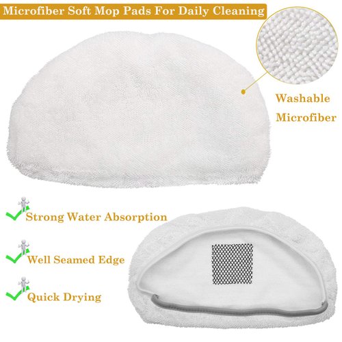 6 Pack Replacement Steam Mop Pads for Bissell Powerfresh Steam Mop 1940 1440 1544 1806 2075 Series, Model 19402 19404 19408 19409 1940a 1940f 1940q 1940t 1940w B0006 B0017,Washable Cleaning Pad