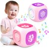 Learning Cube Toys for 1+ Year Old Girl, Bilingual Cube with Music & Light, Educational Toy for Toddler Age 1-2, Early Learning Musical Baby Toys 12-18 Month, Christmas Birthday Gifts for Kids Aged 1+