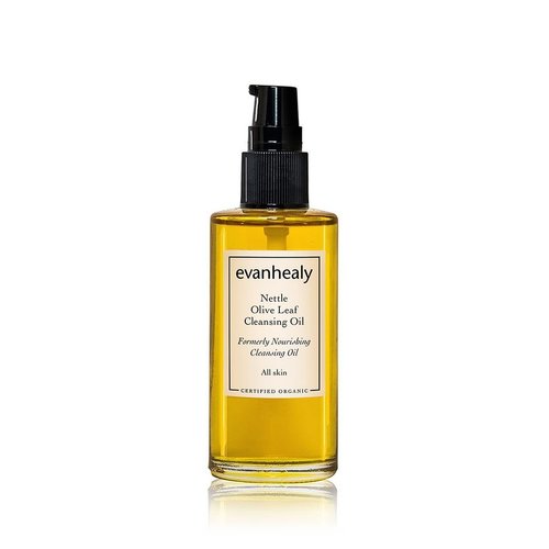 evanhealy Nettle Olive Leaf Cleansing Oil | Organic Facial Oil Cleanser for Makeup, Cosmetics, Sunscreen | Gentle Esssential Oil Free Cleanser for Sensitive, Congested Skin