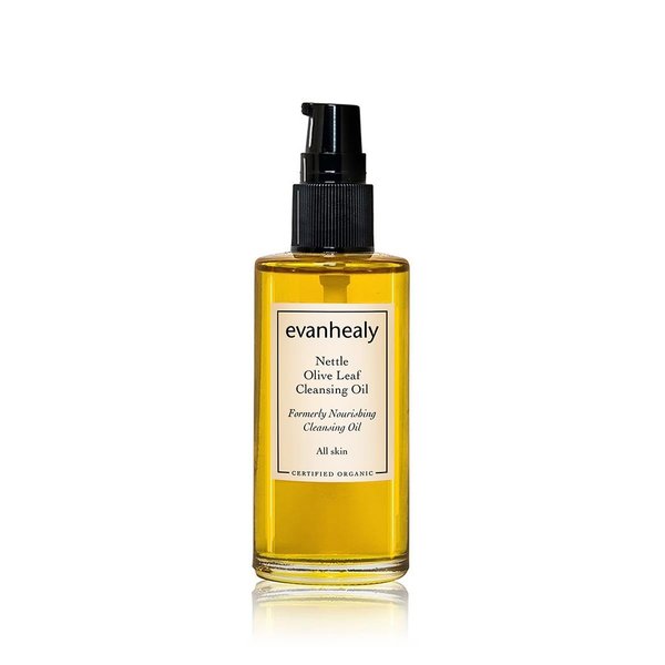 evanhealy Nettle Olive Leaf Cleansing Oil | Organic Facial Oil Cleanser for Makeup, Cosmetics, Sunscreen | Gentle Esssential Oil Free Cleanser for Sensitive, Congested Skin
