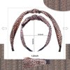 CUBACO 𝑪𝑼𝑩𝑨𝑪𝑶 4PCS Knotted Headbands for Women, Thick Black and Leopard Print Fashion Bow Knotted Headband for Women's Hair Non Slip, Cheetah Turban Wide Cross Fashion Headbands for Girls