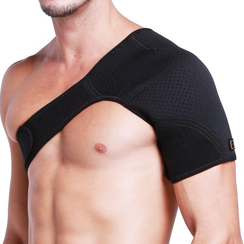 HUEGLO Right Shoulder Brace for Women Men Rotator Cuff,Adjustable Shoulder Support for Shoulder Pain Relief，Dislocated AC Joint,Labrum Tear,Sprain,Soreness,Bursitis, Tendinitis,Shoulder Support Strap,Medium
