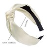 yaozeio White Knotted Headband for Women Turban Wide Headbands for Women Knot Hair Band Satin Hairdband Headwear Hair Accessories for Girls