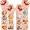 96PCS Groovy 70s Temporary Tattoos Birthday Party Decorations Favors Flower Power Good Vibes Retro Cute Tattoos Sticker Gift for Kids Boys and Girls, Prizes Themed Baby Shower Supplies