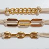 Gold Silver Bracelet Hair Ties for Women (GOLD)