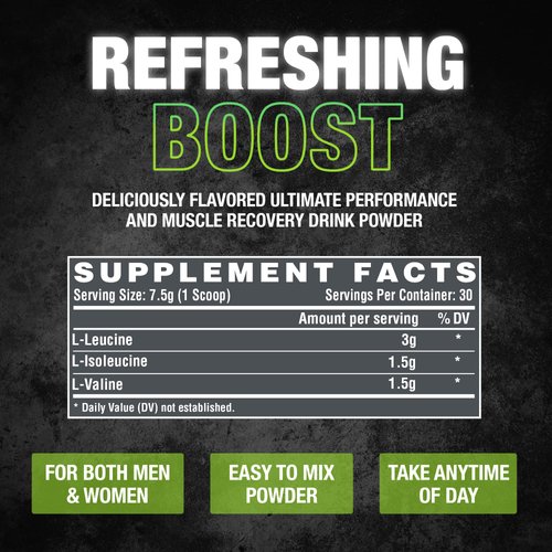 Nutrex Research - BCAA Powder 6000 Amino Acid - 6 Grams of BCAAs Amino Acids Supplement for Post Workout Recovery & Muscle Growth - Amino Energy Workout Recovery Drink (Green Apple - 30 Servings)