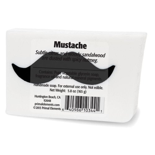 Primal Elements Bar Soap, Mustache, 5.8 Ounce