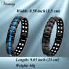 Vicmag Men Magnetic Bracelets Titanium Steel Magnet Bracelet Ultra Strength Double Row Brazaletes with Adjustment Tool & Gift Box