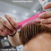 Styling Gear 150 Hair Combs Barber Comb Set Combs For Men Combs For Women Combs For Hair Stylist Beard Mustache Styling Pocket Comb Made In USA 12 Piece. (Pink)