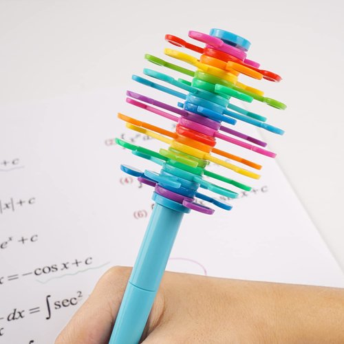 UEXINGOO 5 pcs Fidget Pen,Decompression Ballpoint Pen, Multifunction Writing Ballpoint Pen, Multi Colored Pen for Office Desk Toys, Novelty Gifts for Kids Children Students