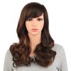 Onedor Full Head Beautiful Long Curly Wave Stunning Wig Charming Curly Costume Wigs with Fringe (Brown Highlights-8HT1439)