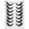 Poolunch False Eyelashes Fluffy Cat Eye Lashes 8D Wispy Natural Crossed Fake Eyelashes Multi-Layered Faux Mink Lashes 7 Pairs Pack