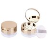 1 Pc Gold Delicate 6 Gram Loose Powder Containers with Puff, Portable Empty Makeup Powder Container, Reusable Plastic Powder Case Mini Powder Compact DIY Makeup Powder Case with Mirror