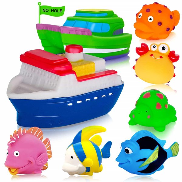 Bath Toys for Kids Ages 1-3 - Mold Free Bath Toy for Babies 6-12 Months - Toddler Pool Bathtub Water Table Toys - Valentines Day Gifts for 1 2 3 Year Old Boys Girls Easter Basket Stuffers Toy Boats