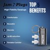 JamPlugs High Fidelity Ear Plugs for Concerts - Comfortable & Reusable (1 Pair)