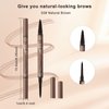 Microblading Eyebrow Pen (Brown), 3D Waterproof Microblading Eyebrow Pen with 4 Fork Tip Tattoo, 2024 New Long-Lasting Natural Eyebrow Pencil, Advanced Professional Hair-Like Brow Pen for Women
