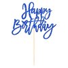 1 PCS Happy Birthday Cake Topper Glitter Happy Birthday Cake Pick for Celebrating Happy Birthday Anniversary Theme Party Cake Decorations Supplies Dark Blue