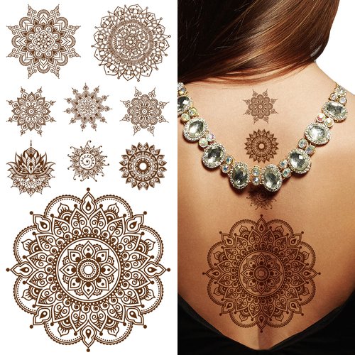 Supperb Temporary Tattoos - Inspired Mandala Healing Yoga Meditation Tattoo