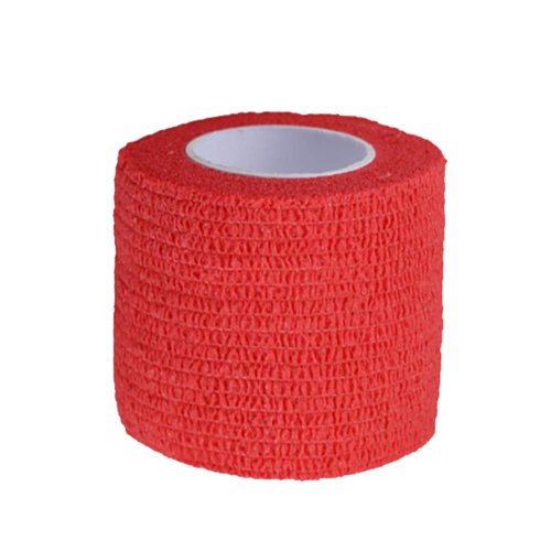 ESUPPORT 2 Inches X 5 Yards Self Adherent Cohesive Wrap Bandages Adhesive Strong Elastic First Aid Tape for Wrist Ankle Red Pack of 10