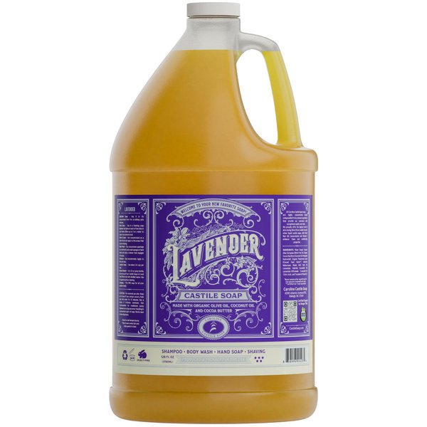 Carolina Lavender Castile Soap Liquid – Skin-Softening Olive Oil Soap Organic Body Wash – Pure Castile Soap Lavender Liquid Soap – Vegan Castille Soap Liquid (Lavender, 1 gallon)