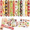48 Sushi 24PCS Sushi Temporary Tattoos Sticker 24PCS Slap Bracelets Perfect for Themed Birthday Party Favors Baby Showers or Classroom Rewards Ideal Decor and Gifts for Girls and Boys