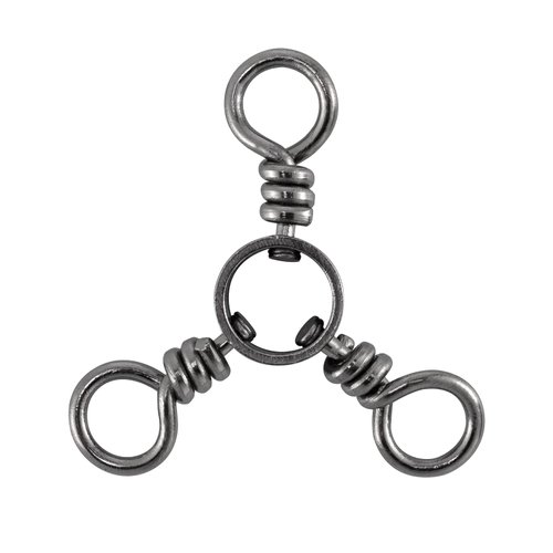 Dr.Fish 50 Pack 3 Way Swivels Saltwater Fishing Tackle Stainless Steel Swivel 30-220Lb Black Nickel Catfishing Tackle Tri Swivels for Catfish Rig Trolling Line Saltwater Freshwater (#1(83Lb)-50pk)