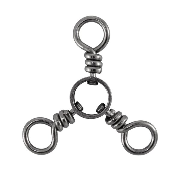 Dr.Fish 50 Pack 3 Way Swivels Saltwater Fishing Tackle Stainless Steel Swivel 30-220Lb Black Nickel Catfishing Tackle Tri Swivels for Catfish Rig Trolling Line Saltwater Freshwater (#1(83Lb)-50pk)