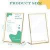 Yulejo 12 Pcs Acrylic Sign Holder Gold Frames Clear Wedding Table Number Frames Menu Holders Double Sided Table Display Stand Slanted Back Picture Frames for Wedding(4 x 6 Inch)