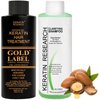 KERATIN RESEARCH Brazilian Keratin Hair Treatment Complex Blowout 2x 120ml LONG Lasting Keratin Treatment with Argan Oil Straightening Smoothing Professional Results Keratina (BLACK GOLD)