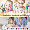 Extrapins 6 Pack Mini Paint Set,Washable Acrylic Paint Strips Set for Kids & Adults,12 Filled Paint Strips in 12 Colors,12 Brushes,6 Mixing Palettes,3 Big Brushes