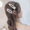 2PCS Sweet Imitation Pearl Hair Clips Hairpin Simple Fashion Alloy BB Hairgrip Hair Accessories for Women (Drop-shaped, Silver)