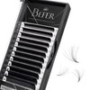 Befer Beauty Volume Lash Extensions 0.05CC, Mix-8-15mm Eyelash Extension Matte Black,Easy Fan Volume Lashes Fluffy Matte Black Soft, CC Curl Self Fanning Lash Extension Professional Eyelash Extensions