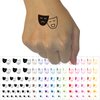 Acting Comedy Drama Masks Theater Carnival Temporary Tattoo Water Resistant Fake Body Art Set Collection - Hot Pink (One Sheet)