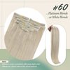 Sunny Clip in Hair Extensions Blonde Human Hair Clip in Extensions Platinum Blonde Clip in Hair Extensions Human Hair Blonde Hair Extensions Remy Hair Extensions Clip ins Blonde 7pcs 120g 18inch