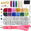 Bedazzler Kit with Rhinestones, Bedazzle Tool Gun, Hotfix Rhinestones Applicator for Clothing, Clothes, Fabric, Wood, Cardstock, Leather - 3400 Pcs Hot Fix Rhinestones 3mm 4mm 5mm SS10/SS16/SS20