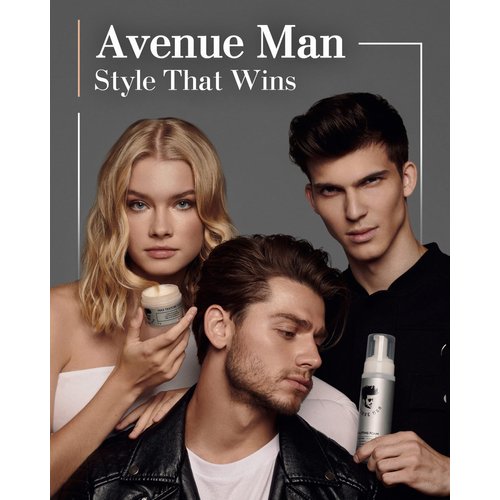 Avenue Man Max Texture Clay - Hair Products for Men (2oz) - Hair Pomade with Herbal Extracts for Wet or Dry Hair - Paraben-Free Hair Putty - Improved Formula