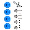 SDSLD 4X Upgraded Alloy 14mm Wheel Hex Hub Adaptor Kit with M4 Serrated Lock Nuts for ARRMA 3s, Mega550, Vorteks, Senton, Granite, Big Rock, Typhon Models Blue