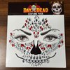 PADOUN Halloween Face Gems Stickers, 4-Pack Day of the Died Skull Face Jewels Stickers, Temporary Rhinestone Face Gems Tattoo Stickers for Festival Halloween Rave Carnival Party