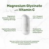 Magnesium Glycinate Plus Vitamin C – 100% Chelated for Absorption – Essential Mineral Supplement for Muscle, Mood, Sleep, & Heart Health