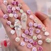 100pcs 3D Flower Nail Charms Rose Flowers Nail Art Charms Camellia Flower Charms for Nails Design Carved Floral Resin Charms Cute Nail Jewels for Nail Art Supplies Flower Nails Charms Nail Decorations