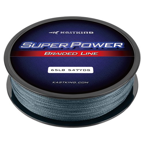 KastKing Superpower Braided Fishing Line,Low-Vis Gray,25 LB,547 Yds