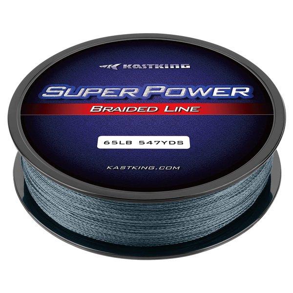 KastKing Superpower Braided Fishing Line,Low-Vis Gray,25 LB,547 Yds