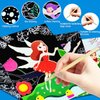 JUNQIU Scratch Art for Kids, Princesses Black Rainbow Scratch Art Paper Set-Arts and Crafts Kits & Supplies, Party Games & Activity, Gifts for Toddlers Girls Birthday Christmas